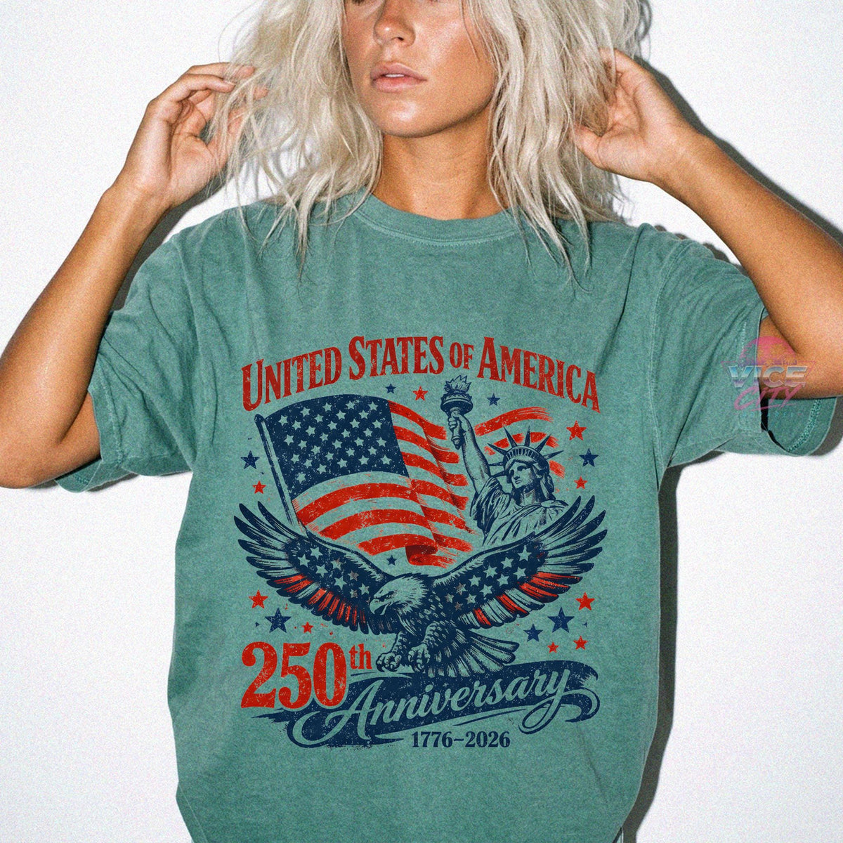 Retro T-shirt commemorating the 250th anniversary of the United States, US Independence Day