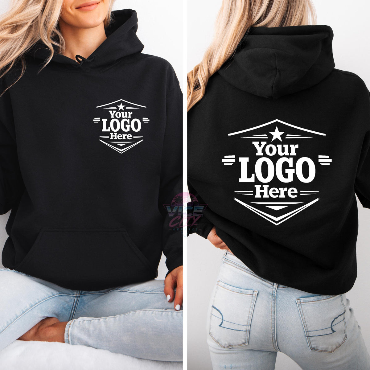 Custom Business Logo Hoodie, Personalized Brand Sweatshirt, Front & Back Custom Logo Shirt, Your Design Here Hoodie, Team Apparel