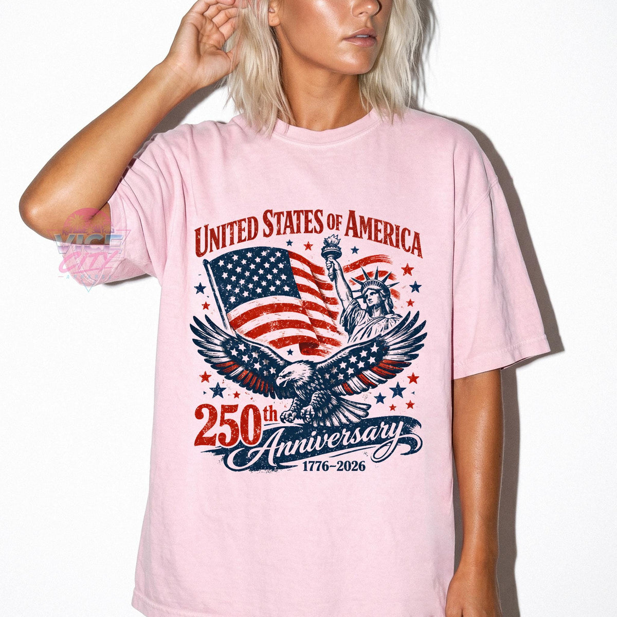 Retro T-shirt commemorating the 250th anniversary of the United States, US Independence Day