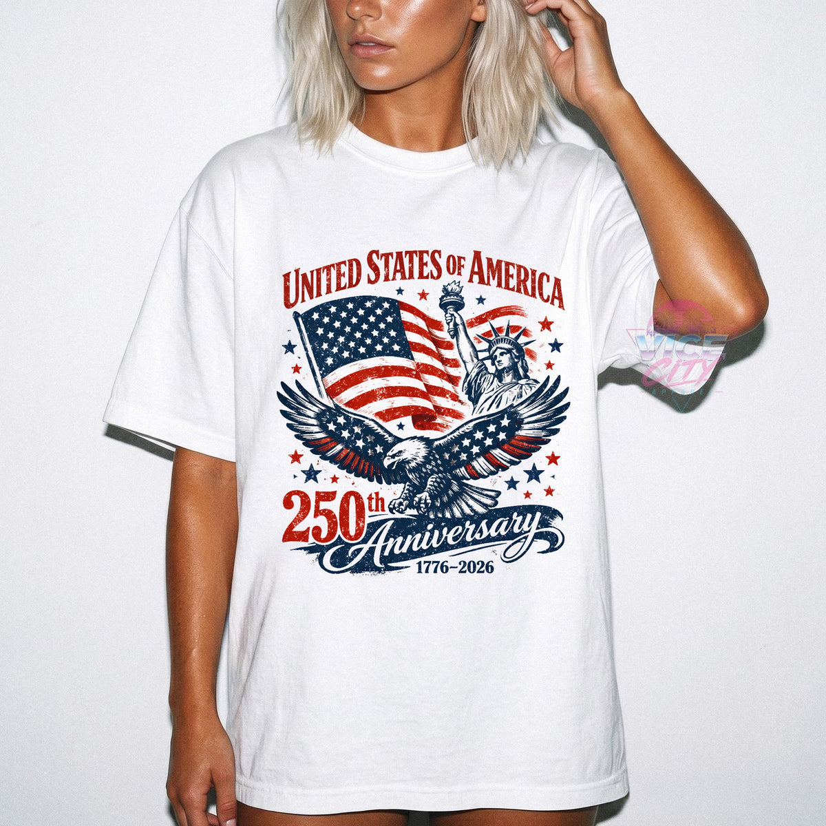 Retro T-shirt commemorating the 250th anniversary of the United States, US Independence Day