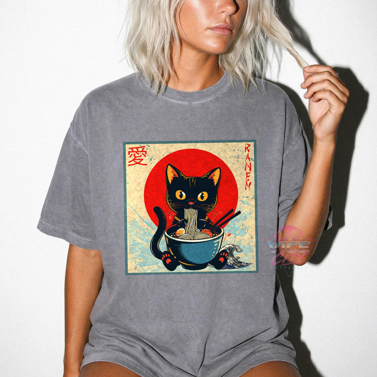 Retro Cat Ramen T-Shirt