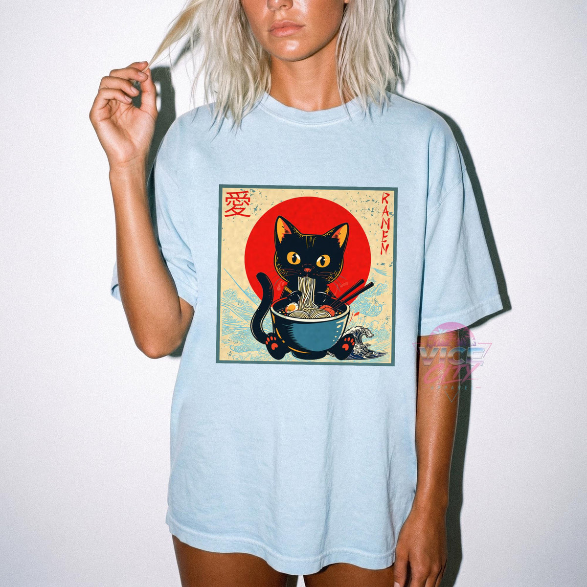 Retro Cat Ramen T-Shirt