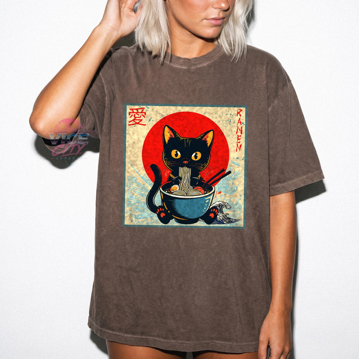 Retro Cat Ramen T-Shirt