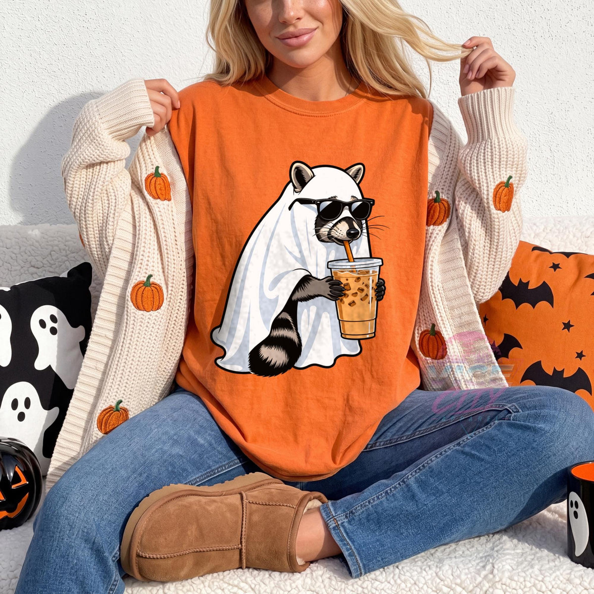 Ghost Raccoon Halloween T-Shirt