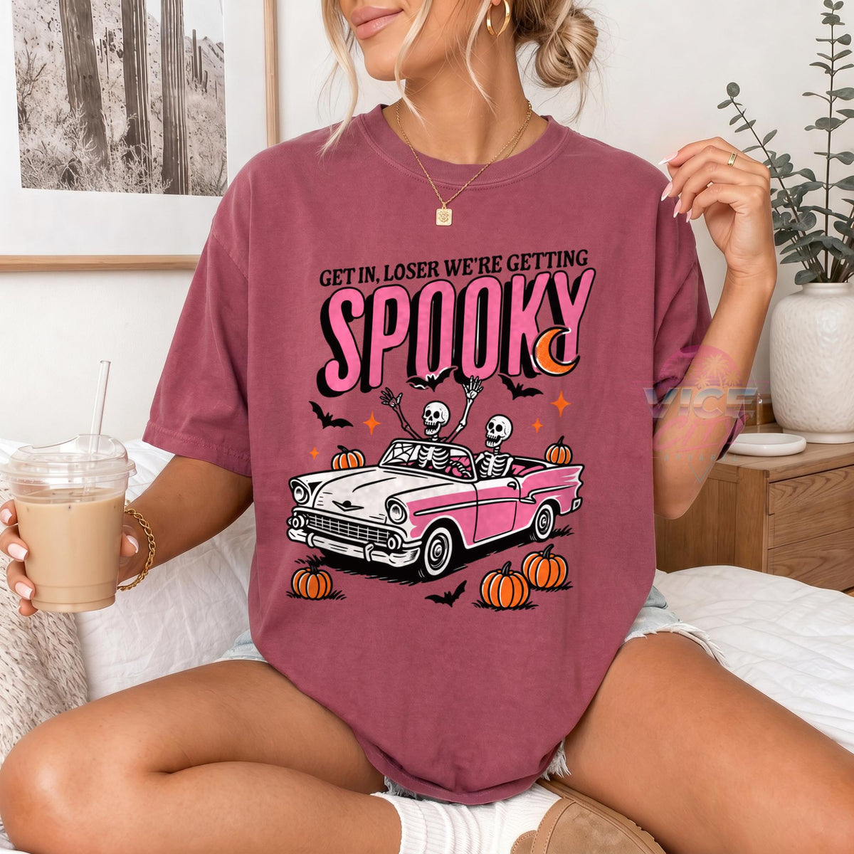 Get In Loser T-shirt that's scary, spooky season, retro Halloween