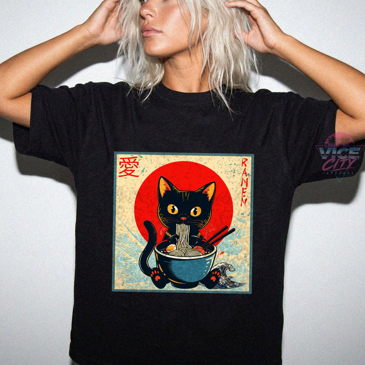 Retro Cat Ramen T-Shirt