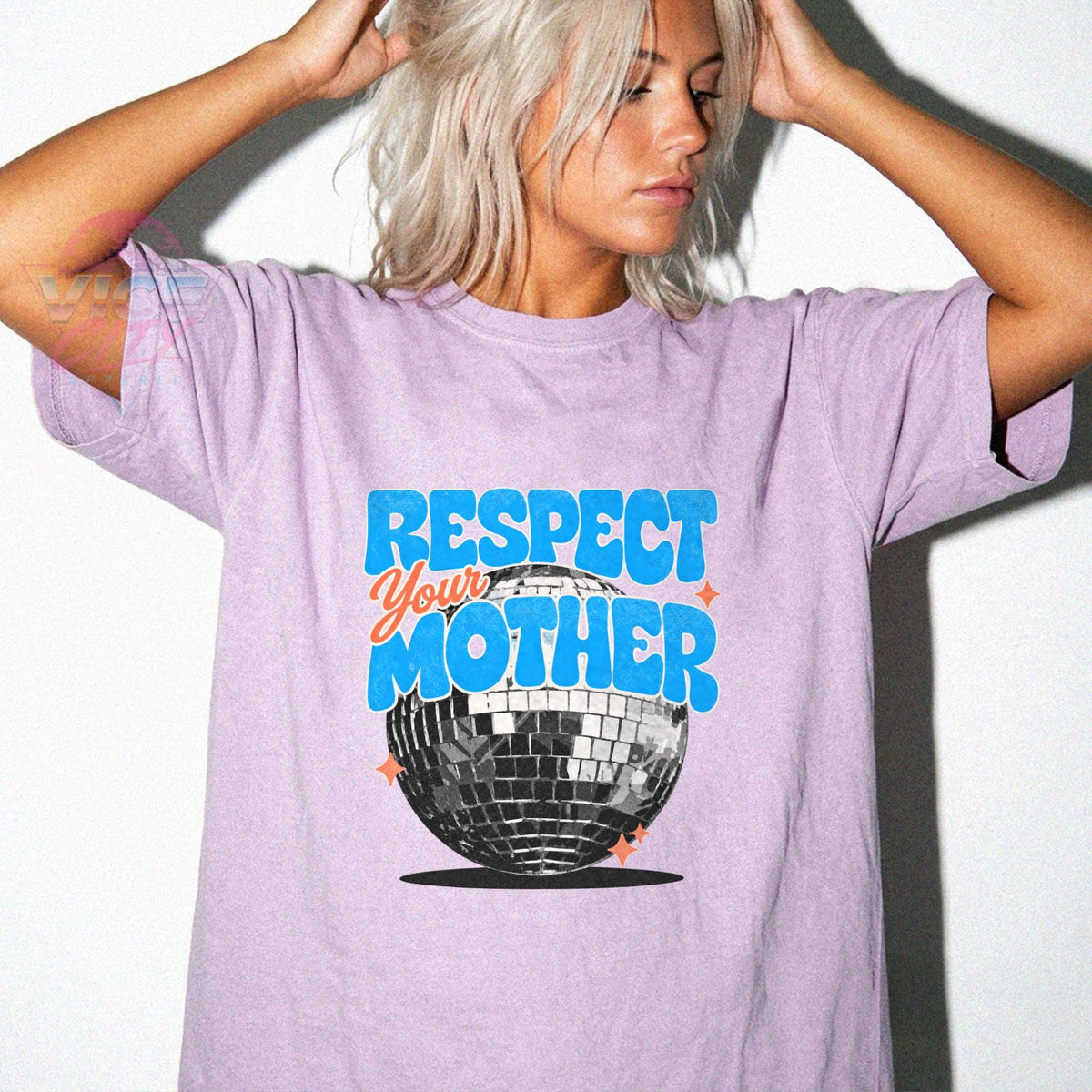 Respect Your Mother Disco Ball Shirt, Retro Mom T-Shirt, Funny Mama Graphic Tee, Comfort Colors Mom Tee, Mothers Day Gift for Mom