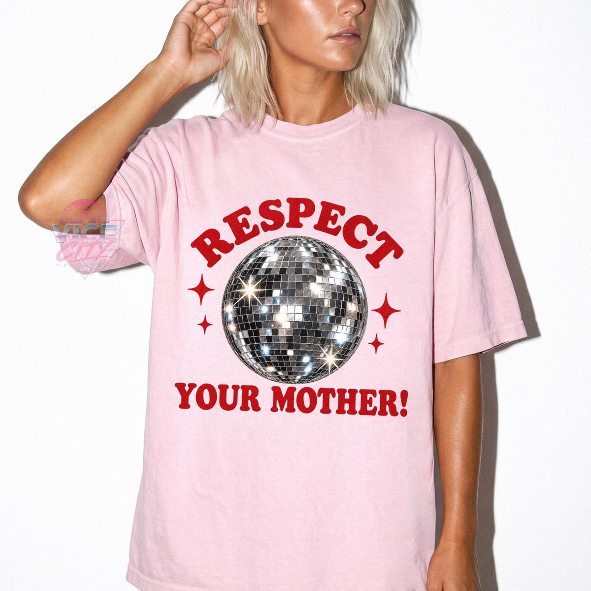 Disco Ball Graphic Shirt: Respect Disco Tee, Retro Romantic Mother Comfort Colors T-shirt, Christmas Gift