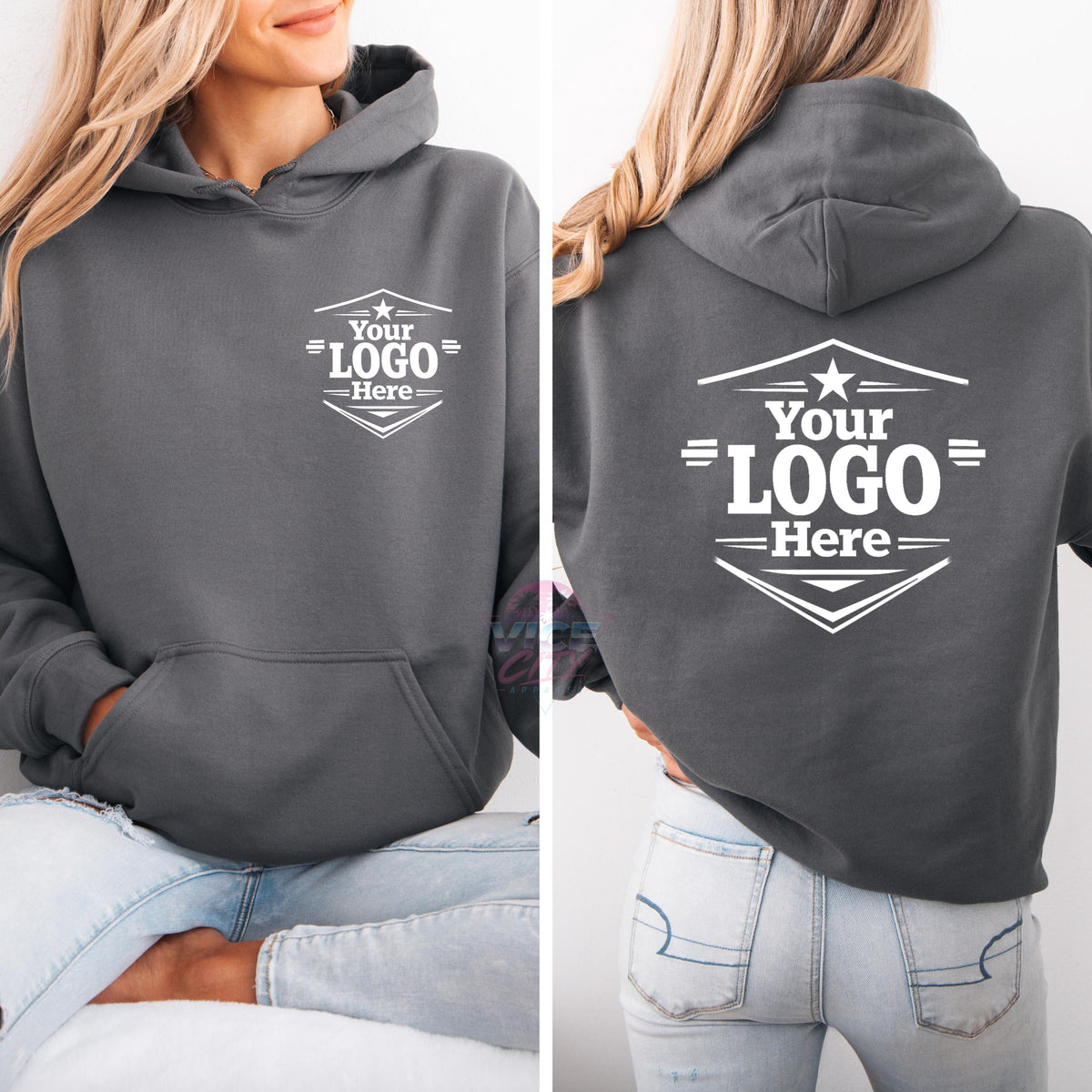 Custom Business Logo Hoodie, Personalized Brand Sweatshirt, Front & Back Custom Logo Shirt, Your Design Here Hoodie, Team Apparel