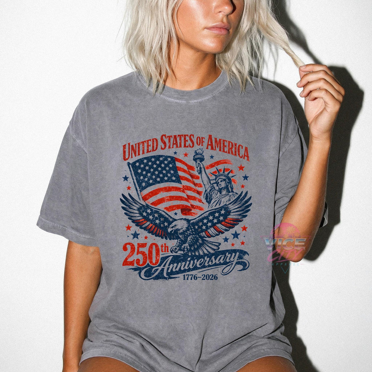 Retro T-shirt commemorating the 250th anniversary of the United States, US Independence Day