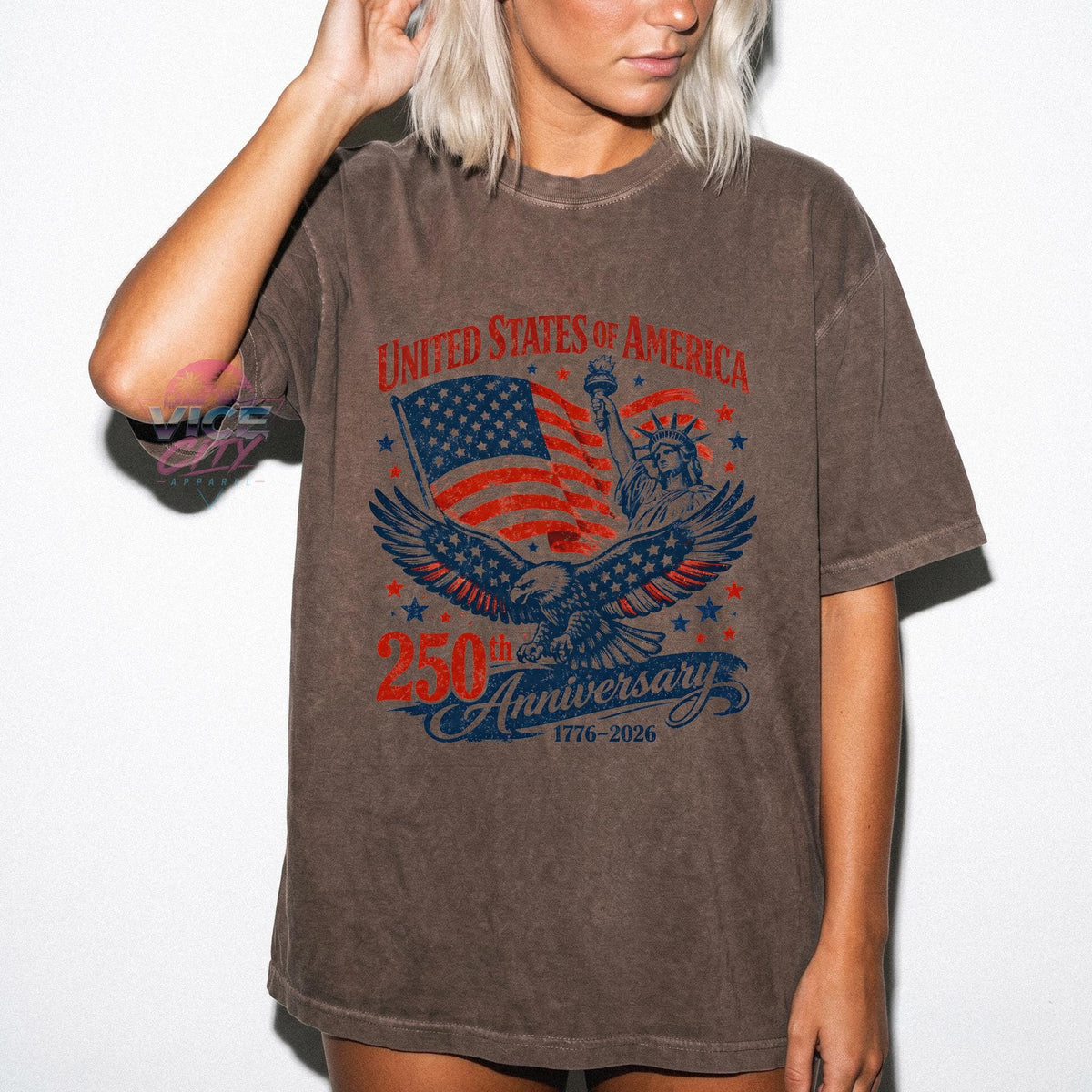 Retro T-shirt commemorating the 250th anniversary of the United States, US Independence Day