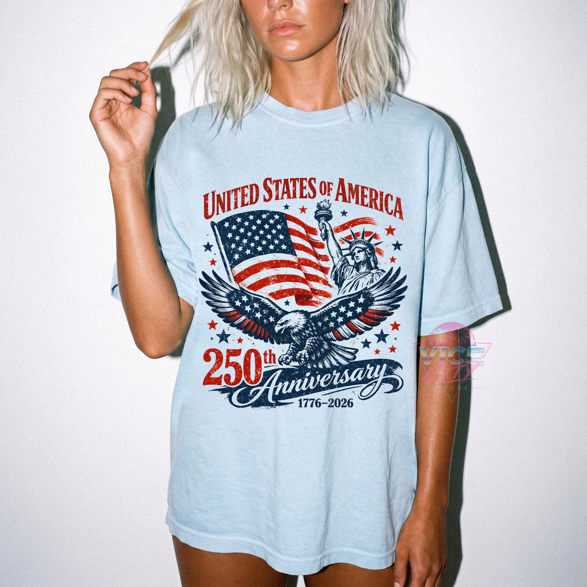 Retro T-shirt commemorating the 250th anniversary of the United States, US Independence Day