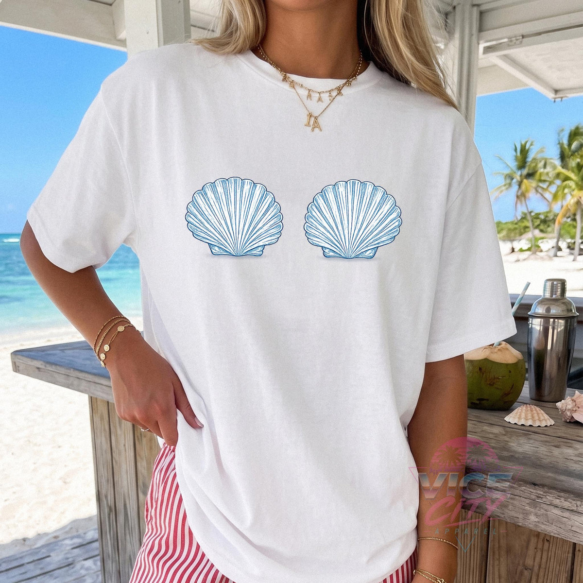 Shell Shirt, Beach Shirt, Women's Summer Shirt, Gift for Ocean Lovers, Shell Shirt, Cute Vacation Shirt, Travel Shirt