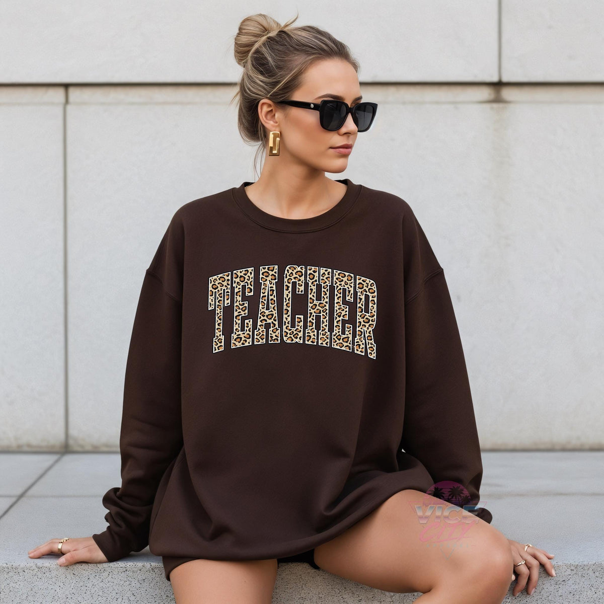 Leopard print teacher sweatshirt