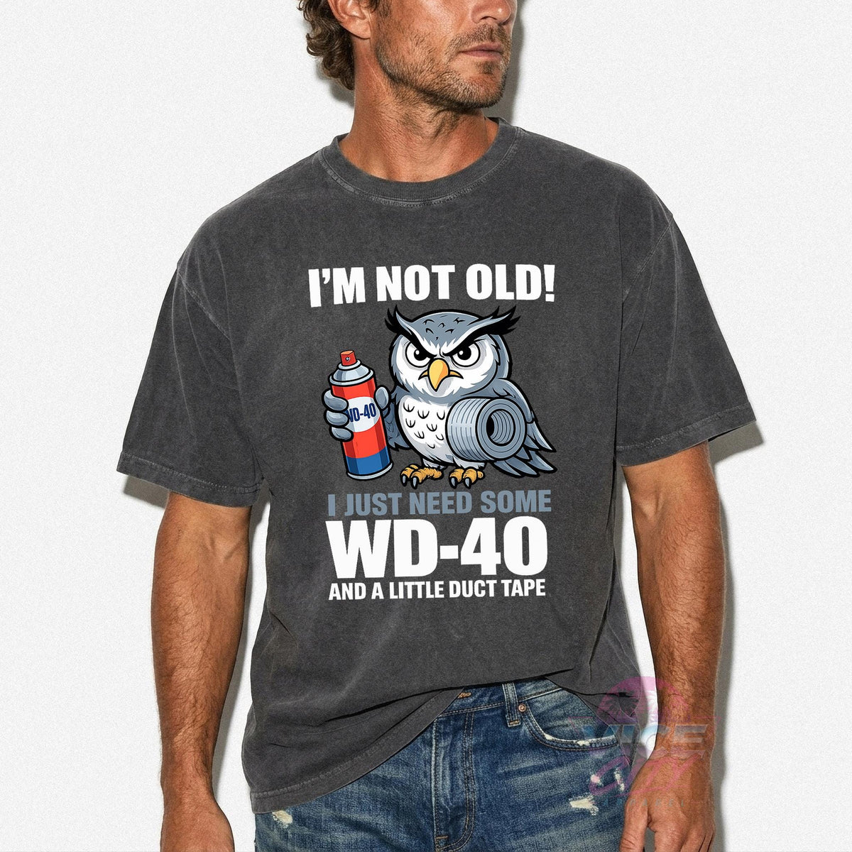 Funny Owl Mechanic Shirt, I’m Not Old T-Shirt, Grandpa 60th Birthday Gift, Handyman Joke Tee, Retirement Gift for Men