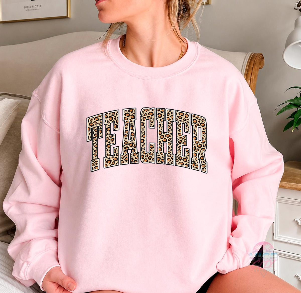 Leopard print teacher sweatshirt