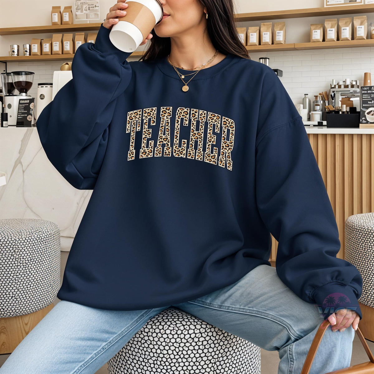 Leopard print teacher sweatshirt