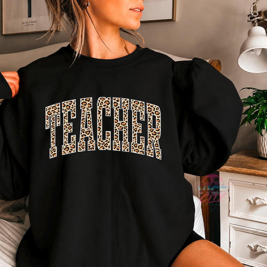 Leopard print teacher sweatshirt