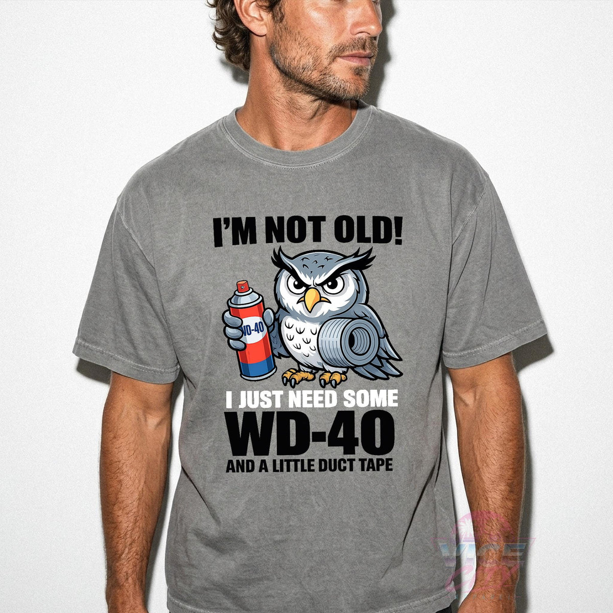 Funny Owl Mechanic Shirt, I’m Not Old T-Shirt, Grandpa 60th Birthday Gift, Handyman Joke Tee, Retirement Gift for Men
