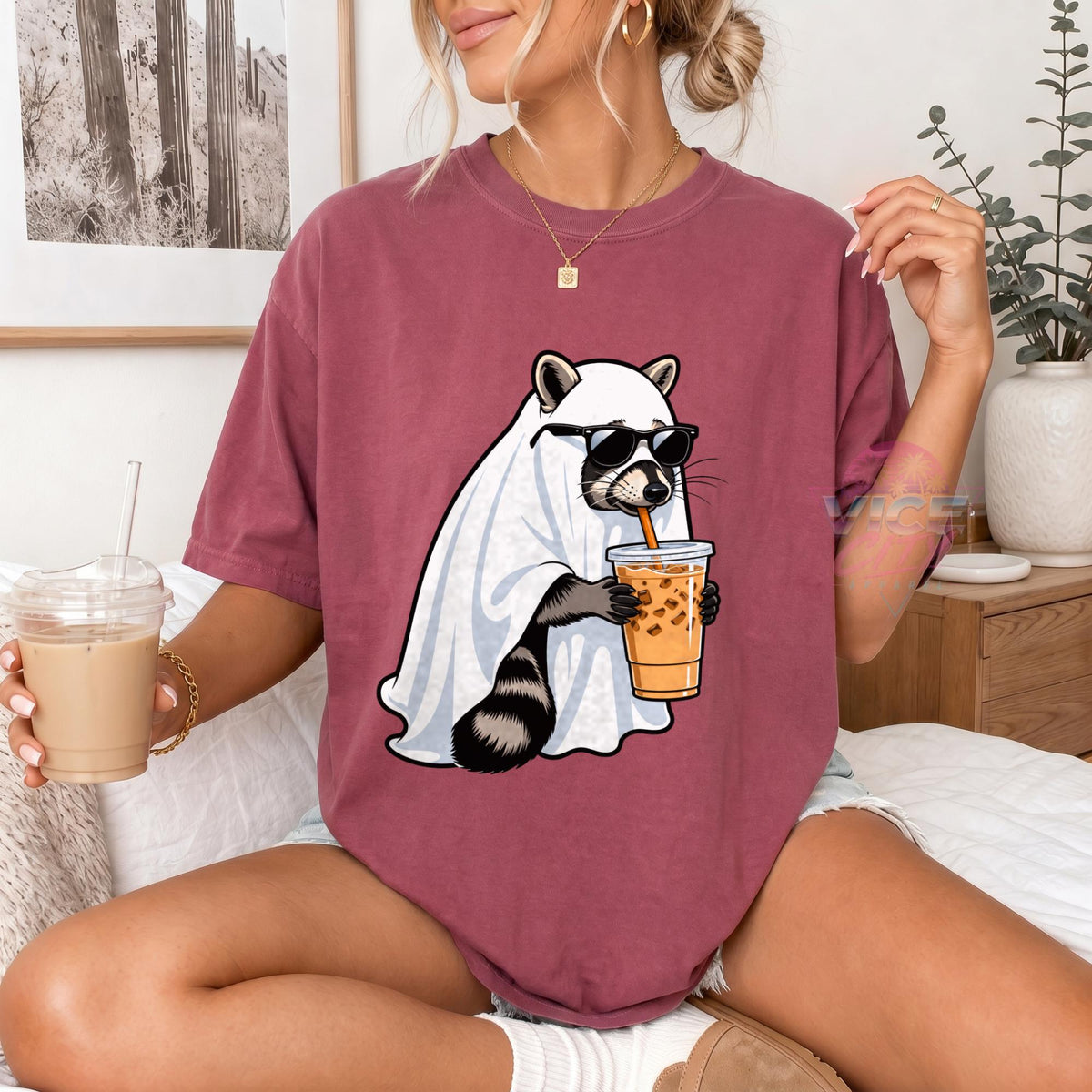 Ghost Raccoon Halloween T-Shirt