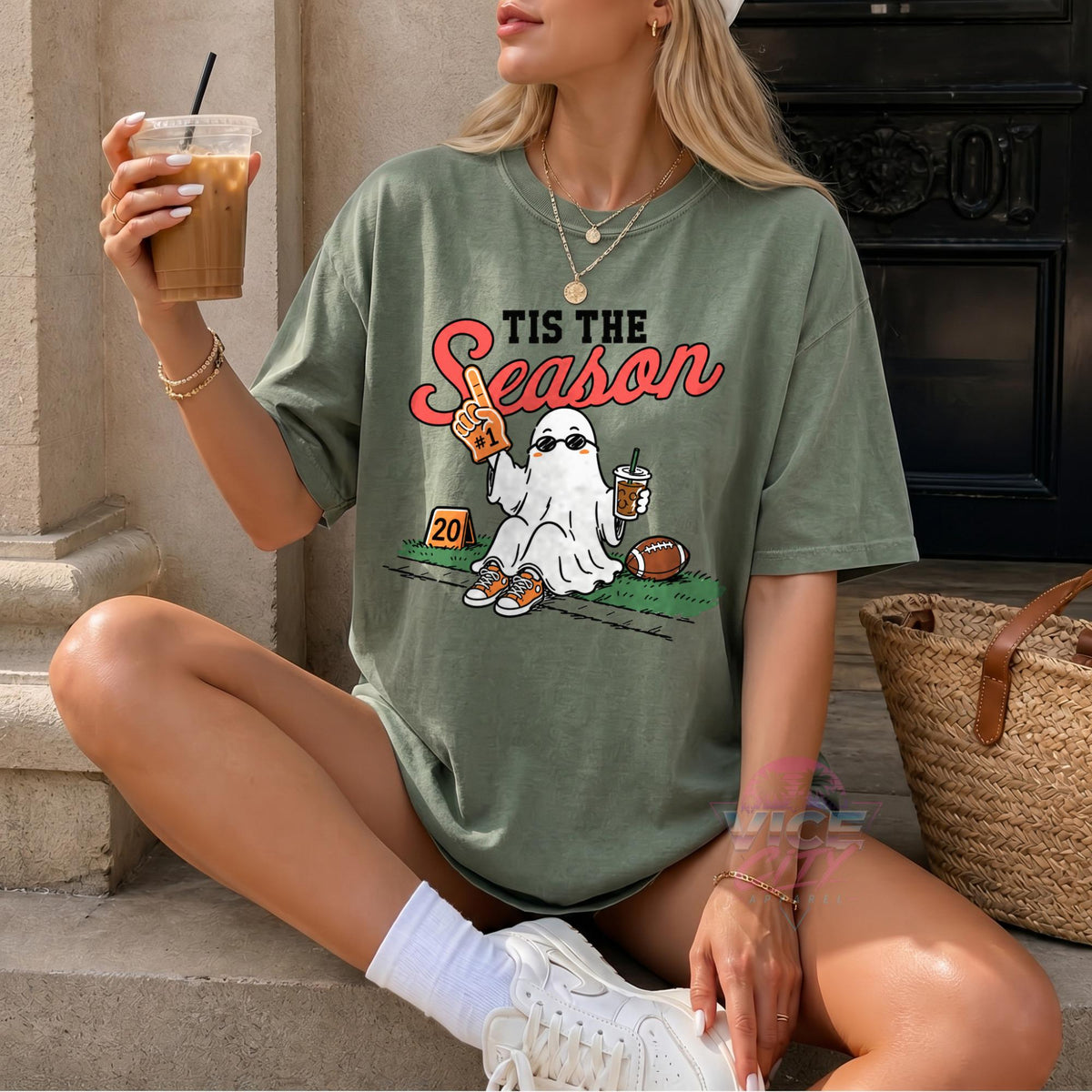 Halloween Iced Coffee T-Shirt  for Spooky Match Day