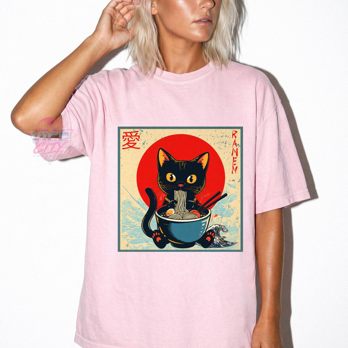Retro Cat Ramen T-Shirt