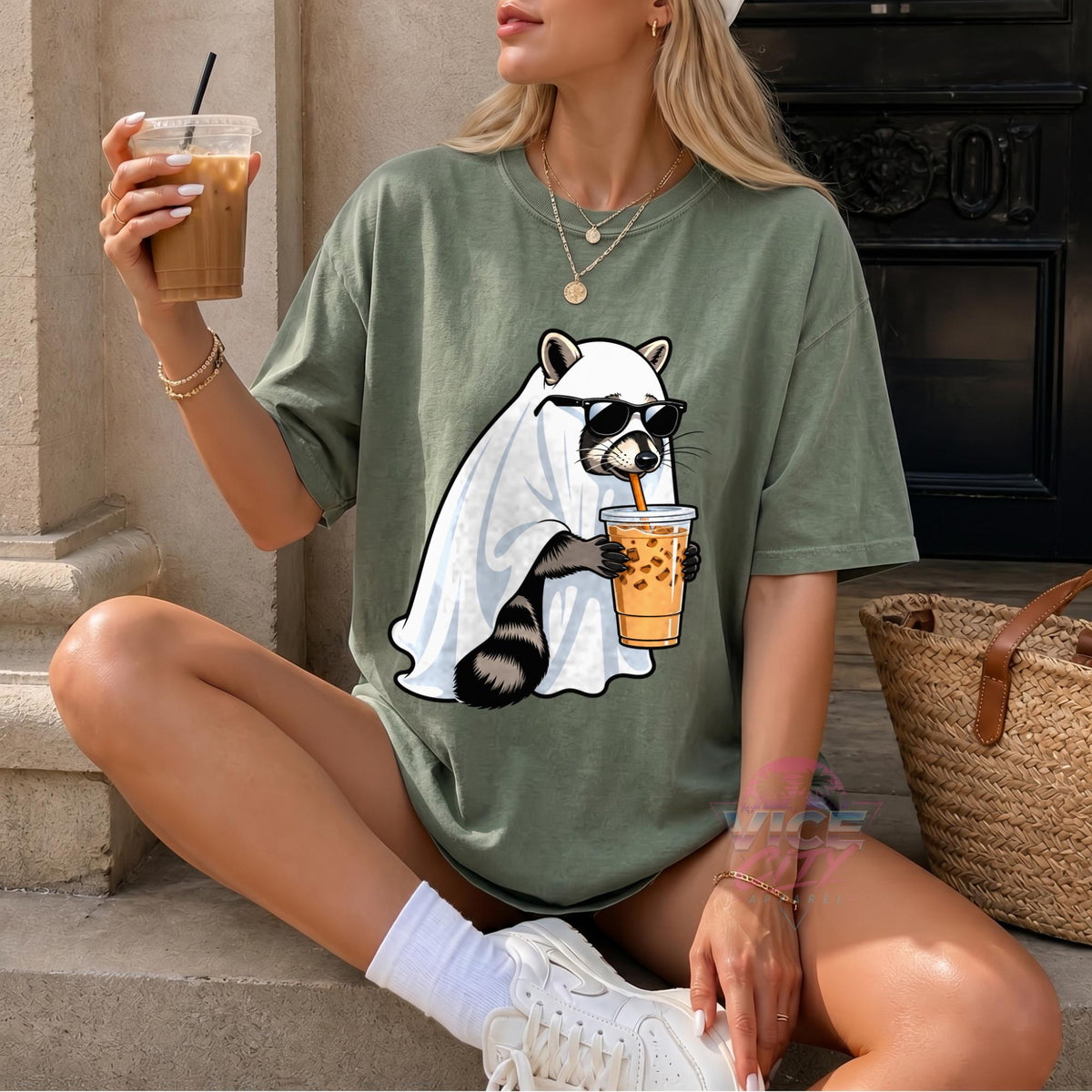 Ghost Raccoon Halloween T-Shirt