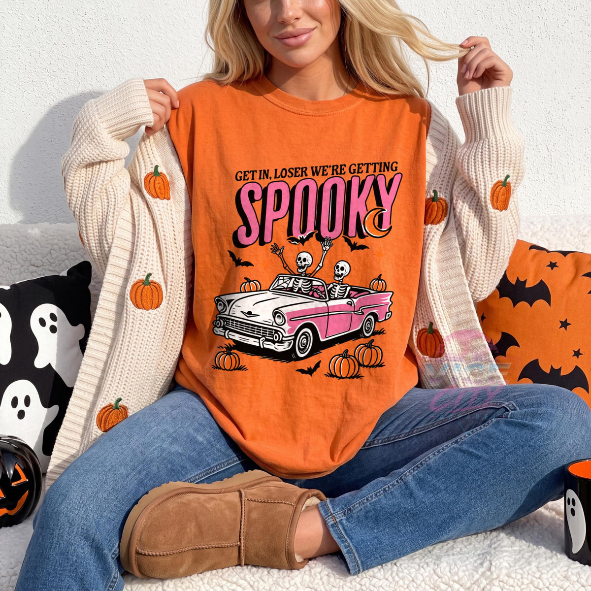Get In Loser T-shirt that's scary, spooky season, retro Halloween