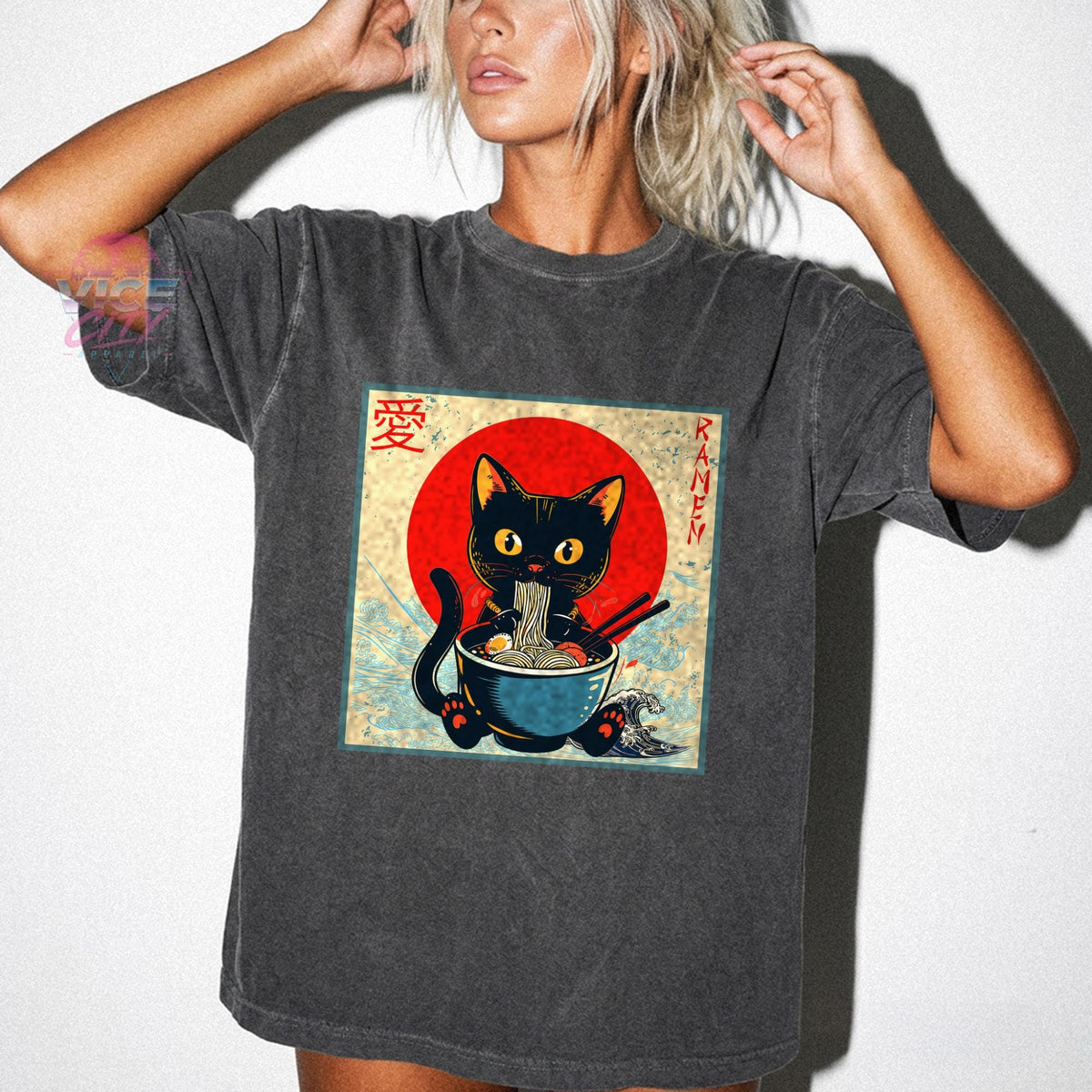 Retro Cat Ramen T-Shirt