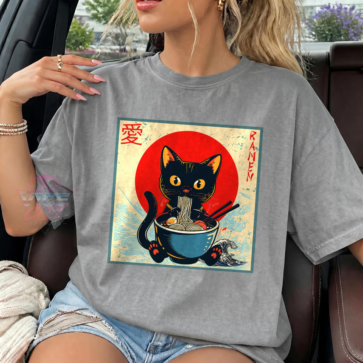 Retro Cat Ramen T-Shirt