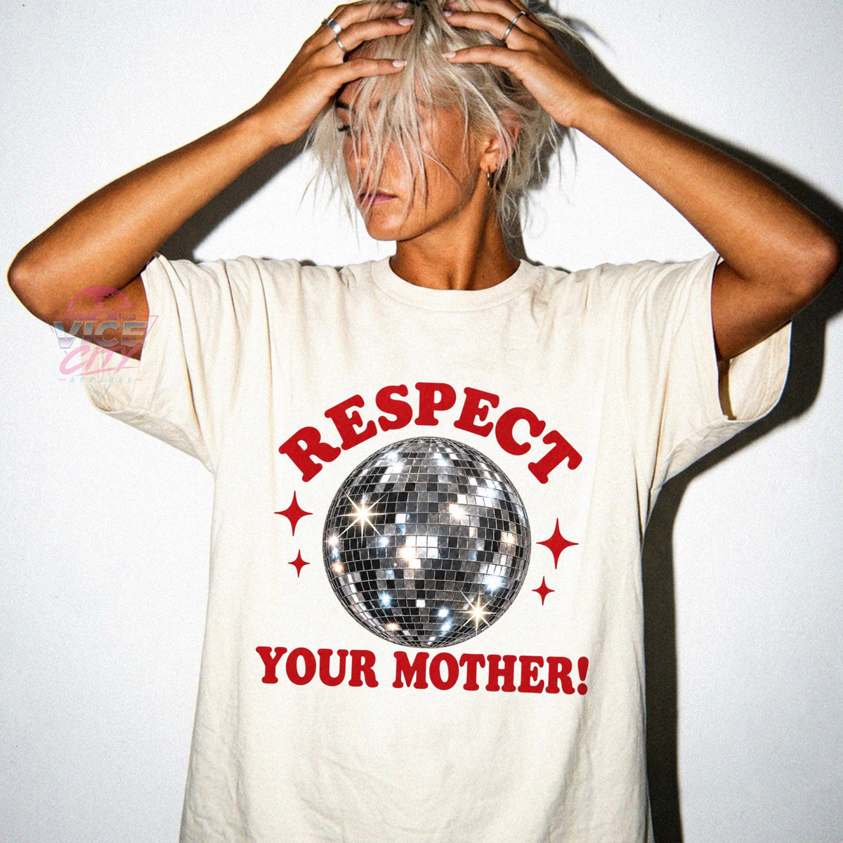 Disco Ball Graphic Shirt: Respect Disco Tee, Retro Romantic Mother Comfort Colors T-shirt, Christmas Gift