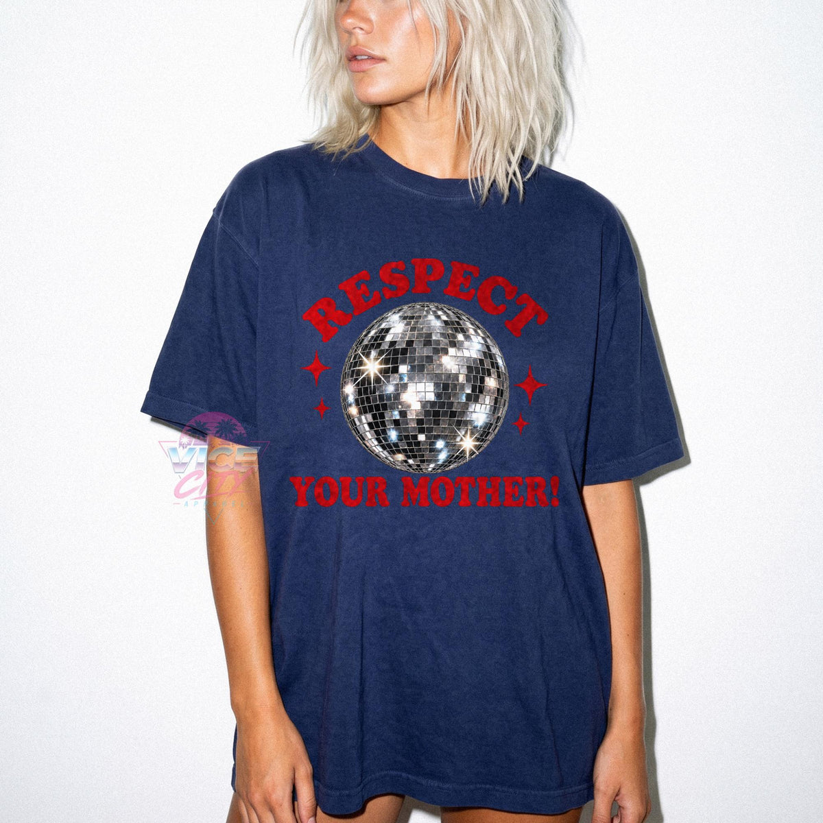 Disco Ball Graphic Shirt: Respect Disco Tee, Retro Romantic Mother Comfort Colors T-shirt, Christmas Gift