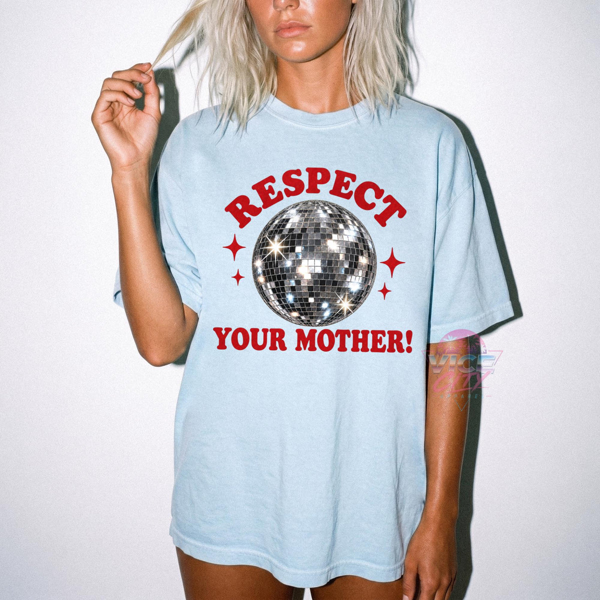 Disco Ball Graphic Shirt: Respect Disco Tee, Retro Romantic Mother Comfort Colors T-shirt, Christmas Gift