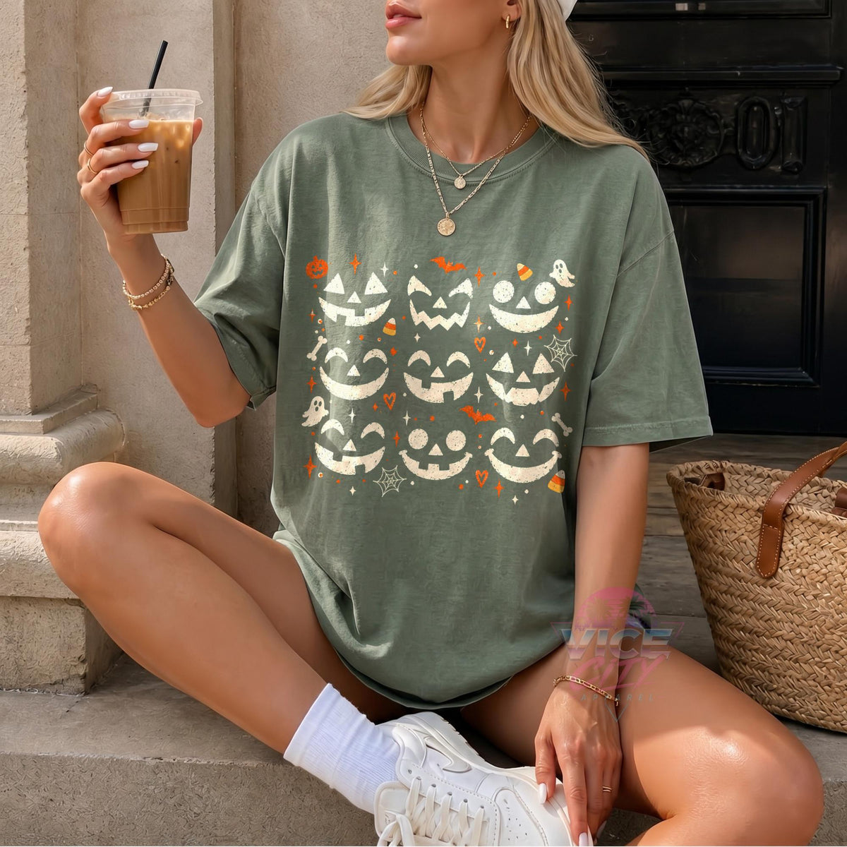 Pumpkin Faces Halloween Shirt, Jack O Lantern Comfort Colors Tee, Spooky Season
