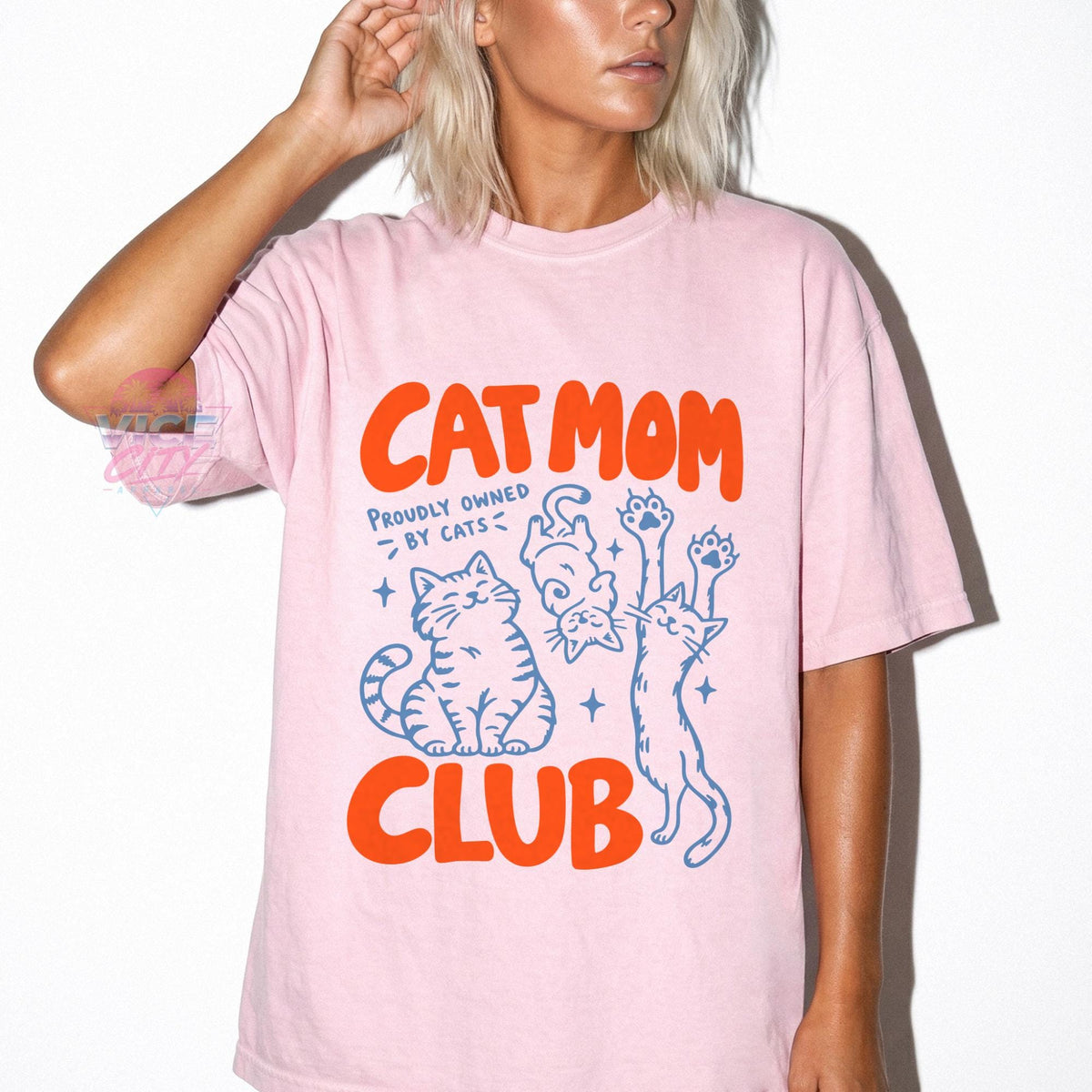 Comfort Colors Cat Mom Club T-Shirt, Proudly Owned by Cats Tee, Cute Cat Lover Shirt, Cat Mom Gift, Funny Cat Owner Tee
