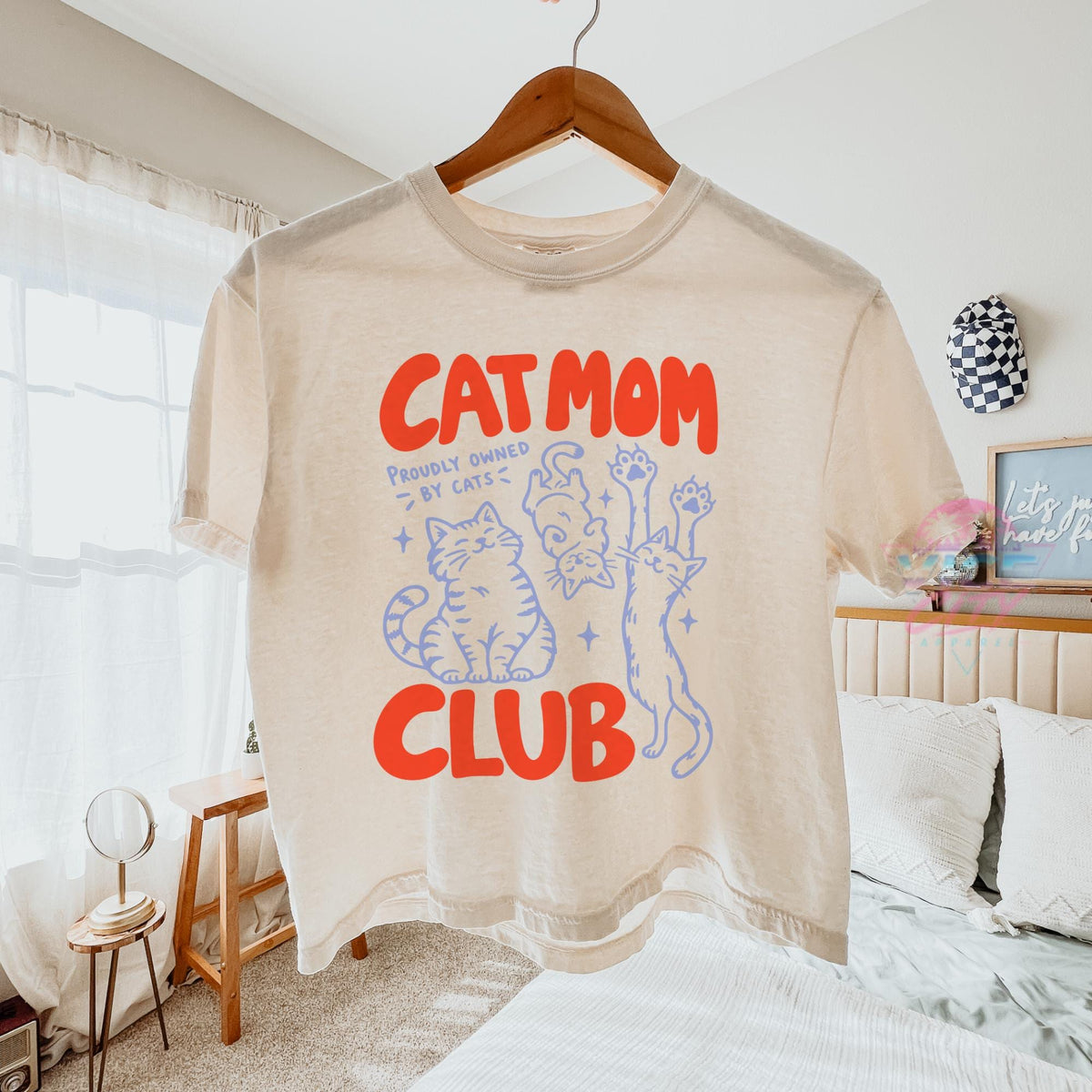 Cat Mom Club Tee, Proudly Owned by Cats Shirt, Cute Cat Lover Graphic Tee, Cat Mom Gift for Her, Funny Cat Owner Shirt