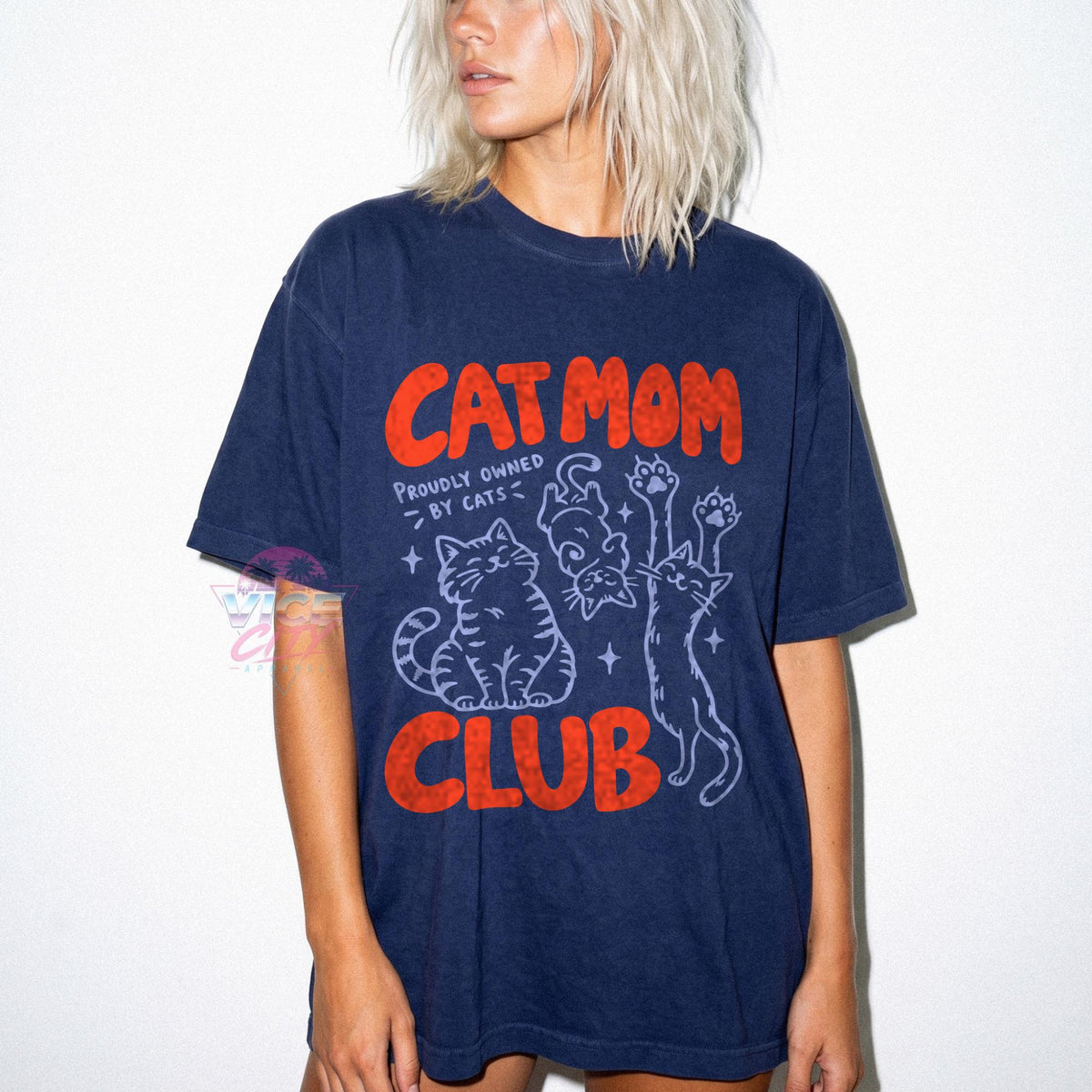 Cat Mom Club T-Shirt, Proudly Owned by Cats Tee, Cute Cat Lover Shirt, Cat Mom Gift, Funny Cat Owner Tee