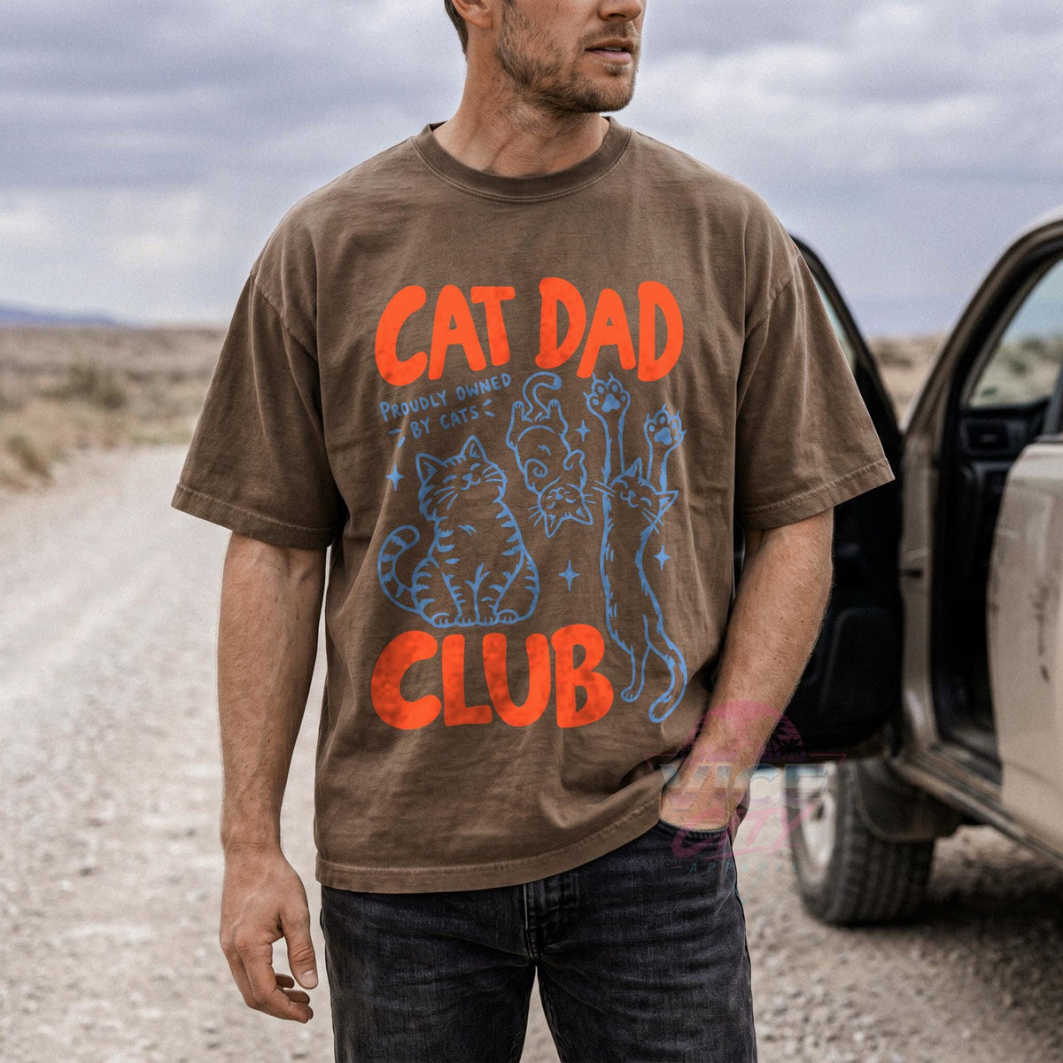 Cat Dad Club Comfort Colors Shirt, Proudly Owned by Cats Tee, Funny Cat Dad T-Shirt, Cat Lover Gift for Him, Fathers Day Gift for Cat Owner