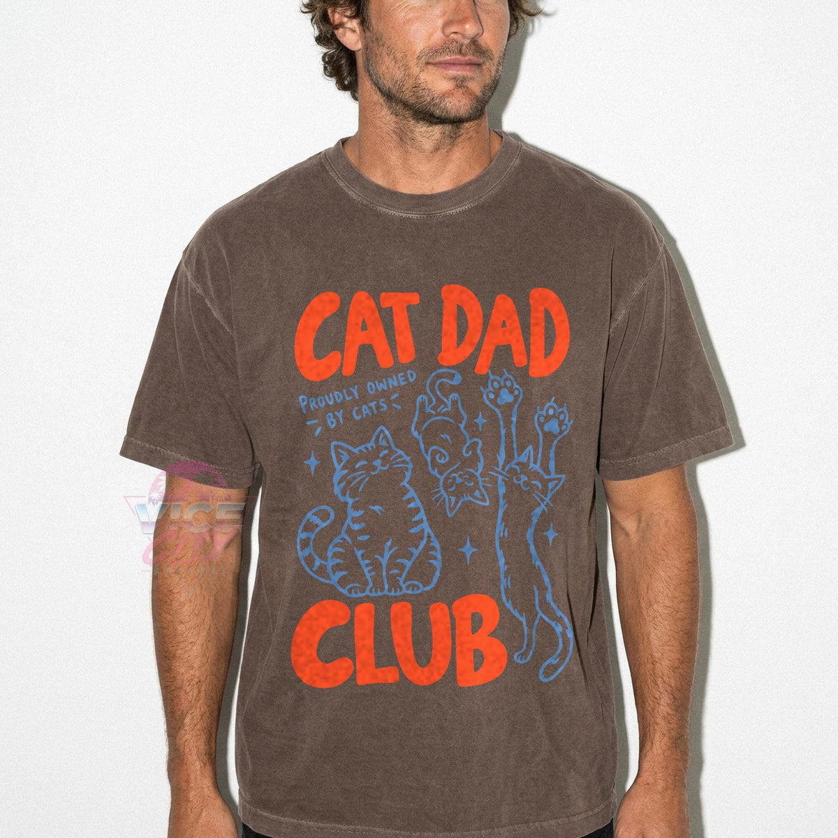 Cat Dad Club Comfort Colors Shirt, Proudly Owned by Cats Tee, Funny Cat Dad T-Shirt, Cat Lover Gift for Him, Fathers Day Gift for Cat Owner
