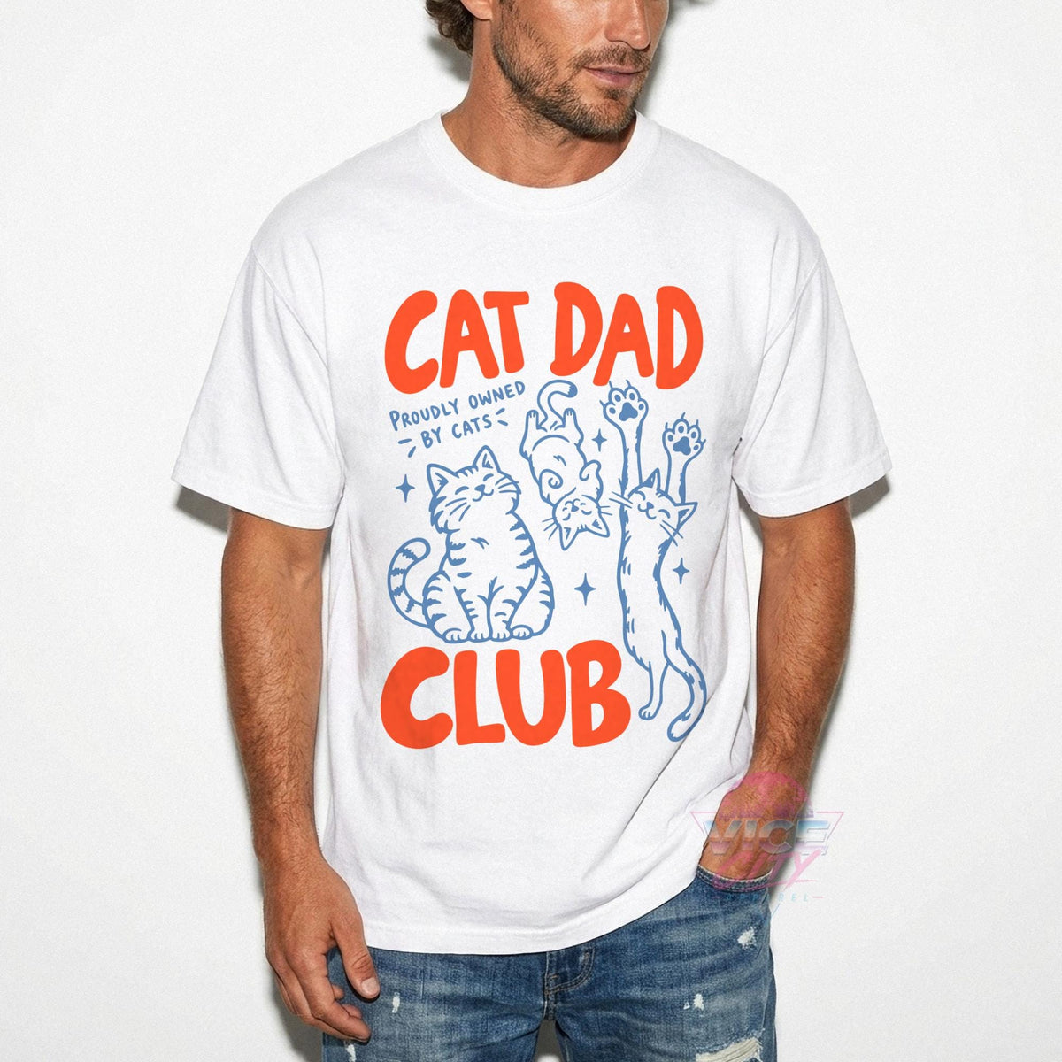 Cat Dad Club Comfort Colors Shirt, Proudly Owned by Cats Tee, Funny Cat Dad T-Shirt, Cat Lover Gift for Him, Fathers Day Gift for Cat Owner