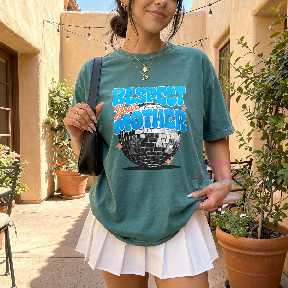 Respect Your Mother Disco Ball Shirt, Retro Mom T-Shirt, Funny Mama Graphic Tee, Comfort Colors Mom Tee, Mothers Day Gift for Mom