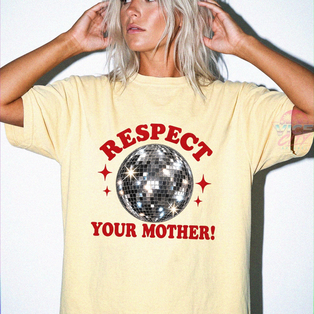 Disco Ball Graphic Shirt: Respect Disco Tee, Retro Romantic Mother Comfort Colors T-shirt, Christmas Gift