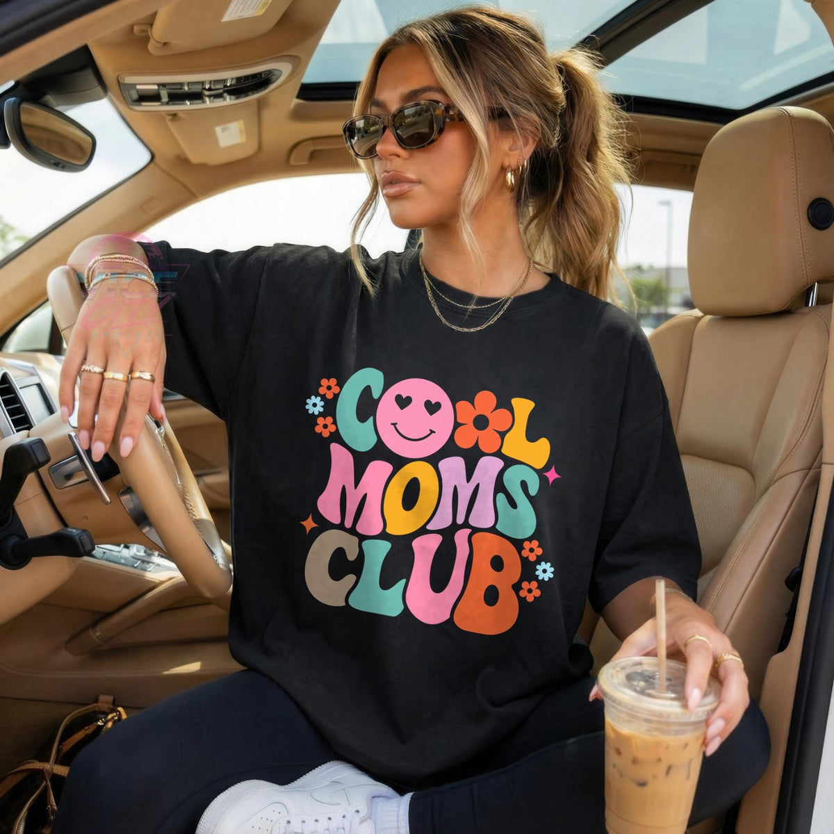 Cool Moms Club Shirt, Retro Groovy Mom T-Shirt, Smiley Face Flower Mama Tee, Comfort Colors Mothers Day Gift for Her
