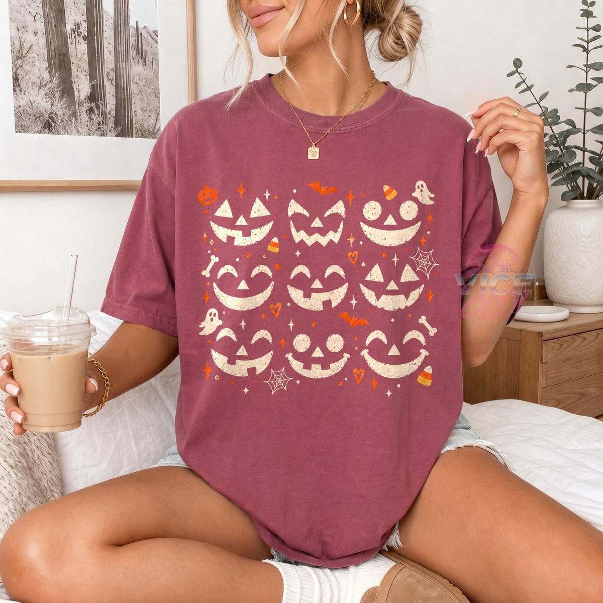 Pumpkin Faces Halloween Shirt, Jack O Lantern Comfort Colors Tee, Spooky Season