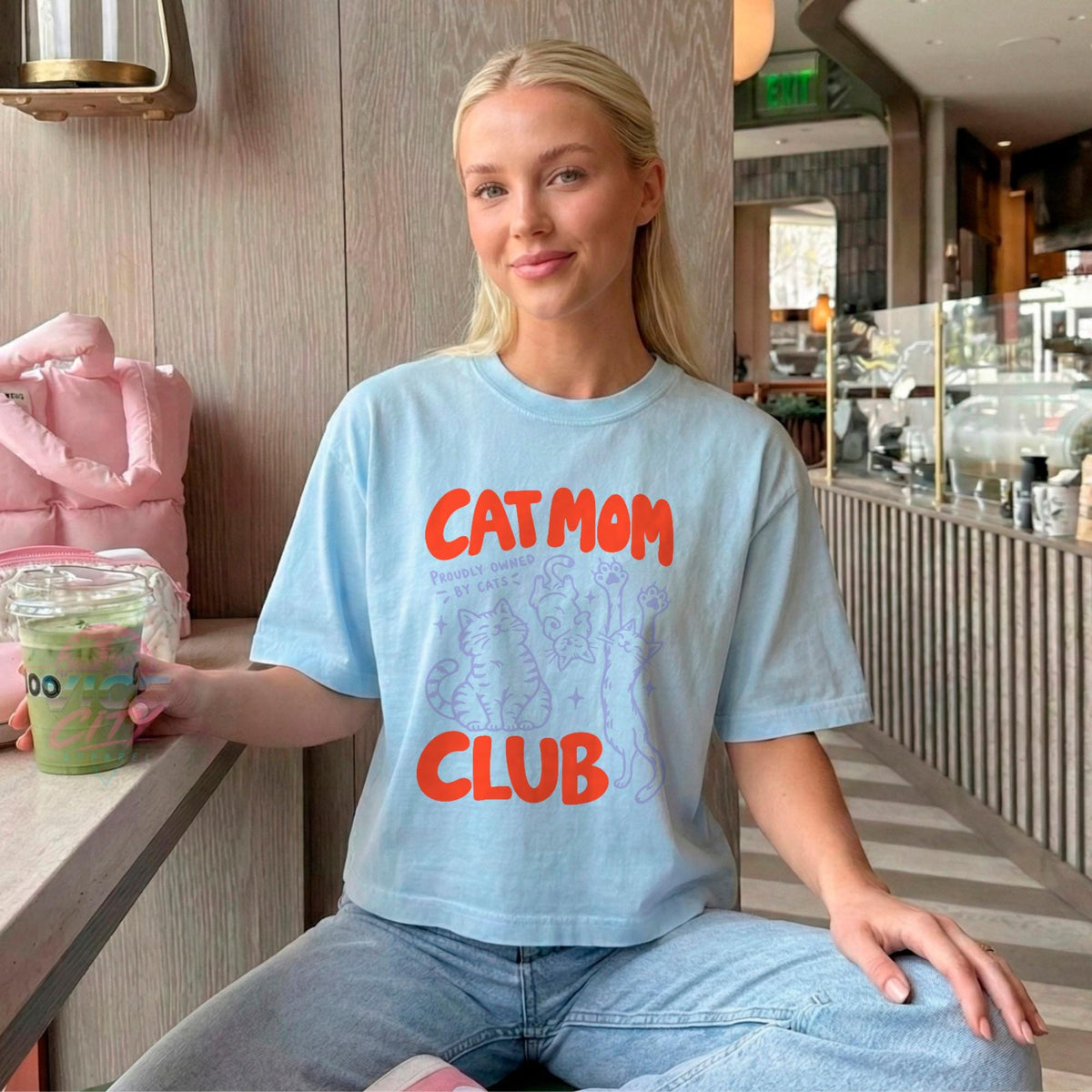 Cat Mom Club Tee, Proudly Owned by Cats Shirt, Cute Cat Lover Graphic Tee, Cat Mom Gift for Her, Funny Cat Owner Shirt