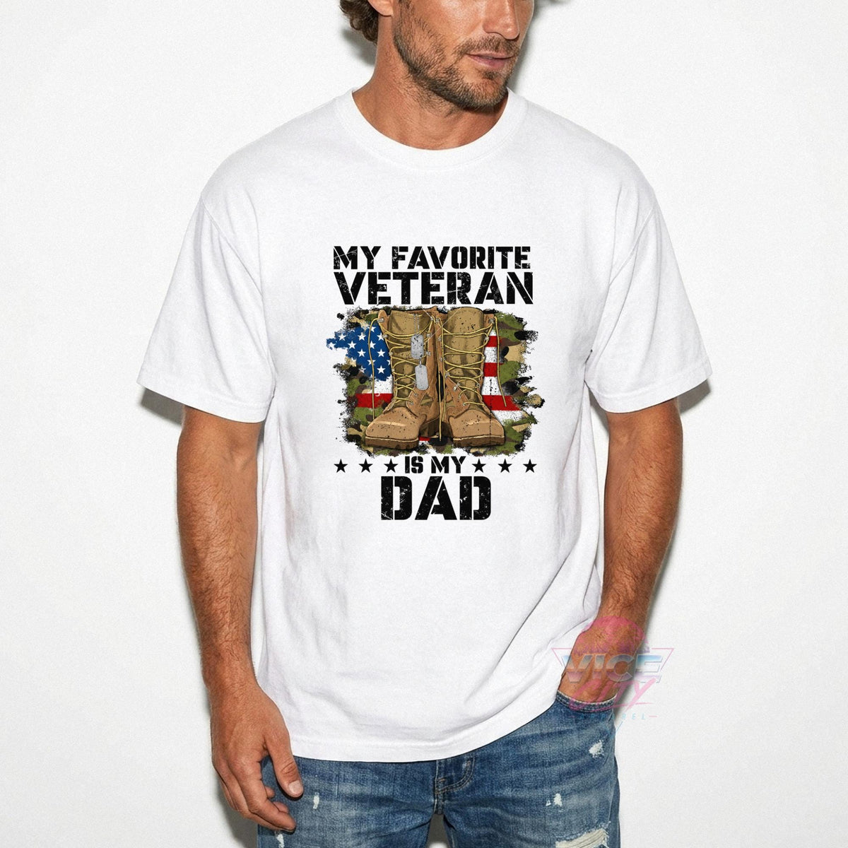 My Favorite Veteran Is My Dad Shirt, Comfort Colors Veteran Dad Tee, Military Dad Gift, Veterans Day Shirt, Army Boots American Flag Tee