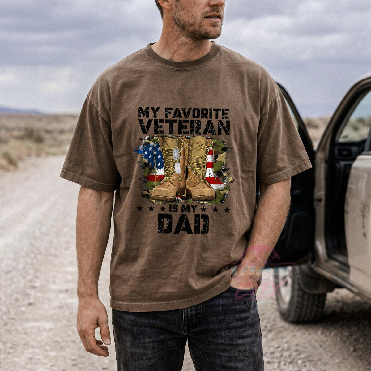 My Favorite Veteran Is My Dad Shirt, Comfort Colors Veteran Dad Tee, Military Dad Gift, Veterans Day Shirt, Army Boots American Flag Tee