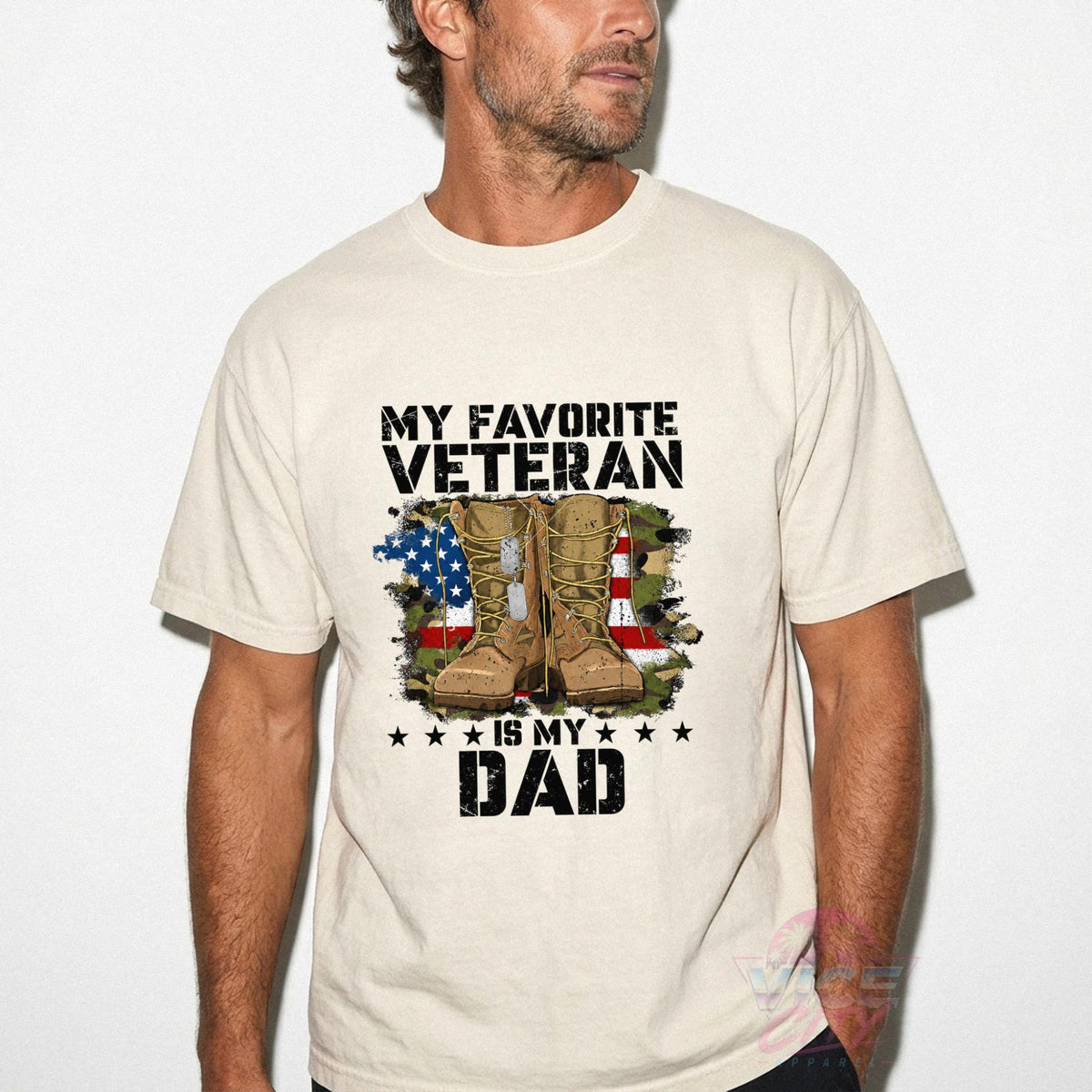 My Favorite Veteran Is My Dad Shirt, Comfort Colors Veteran Dad Tee, Military Dad Gift, Veterans Day Shirt, Army Boots American Flag Tee