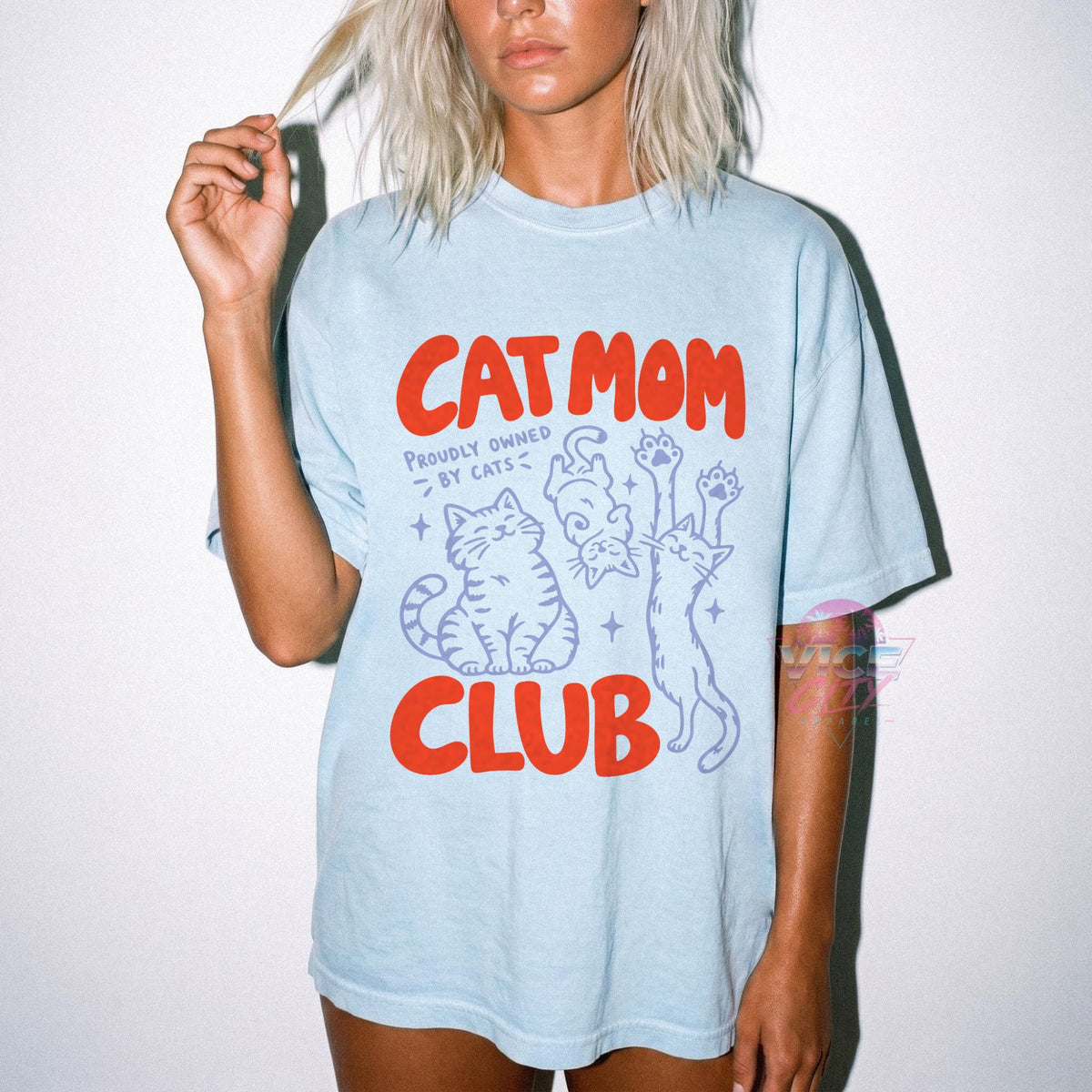 Cat Mom Club T-Shirt, Proudly Owned by Cats Tee, Cute Cat Lover Shirt, Cat Mom Gift, Funny Cat Owner Tee