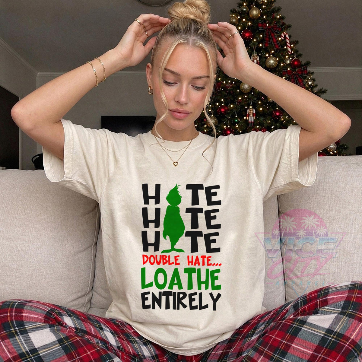 Hate Hate Hate Double Hate Loathe Entirely shirt, Funny Christmas Crewneck, Sarcastic Holiday, Grumpy Xmas Shirt for Women